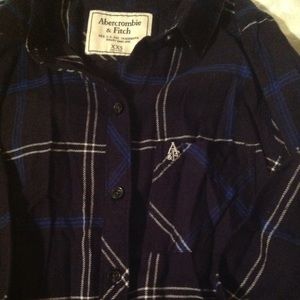NEVER WORN! Navy and White Abercrombie Flannel.